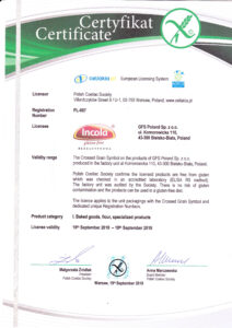 GFSP - Polish Coeliac Society Certificate