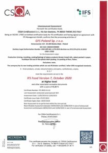 GFSP - Certyfikat IFS Food